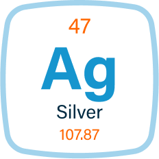 Silver periodic table element.