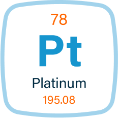 Platinum periodic table element.