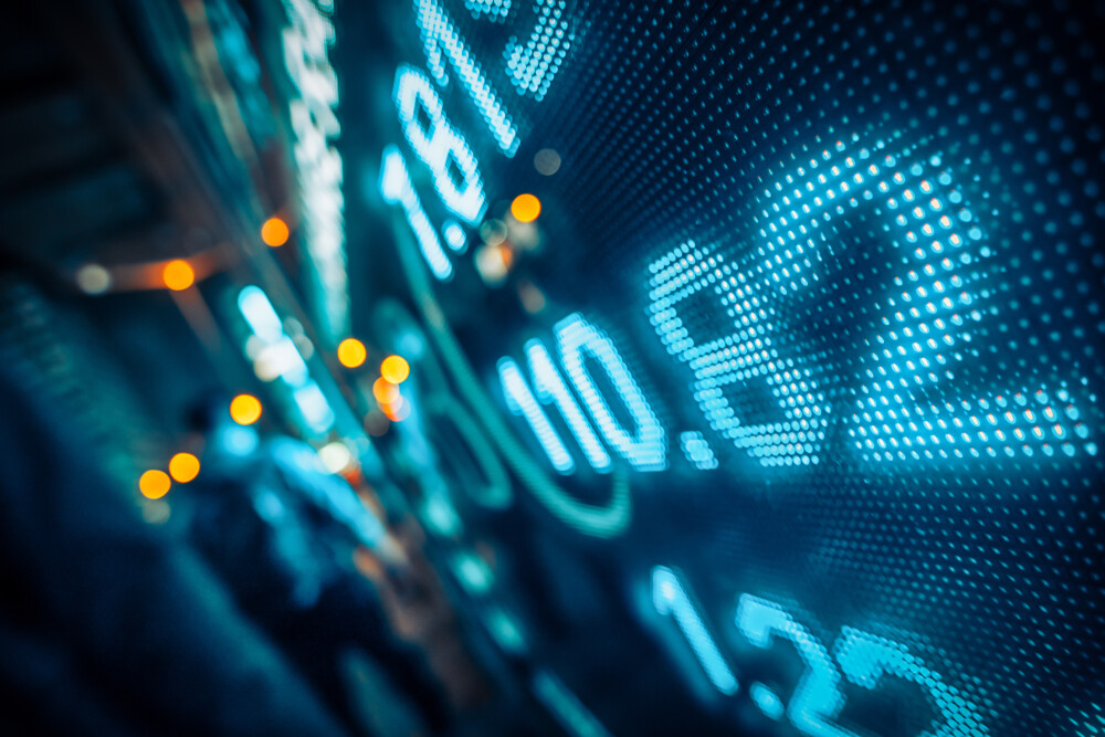 Financial market trading close-up image